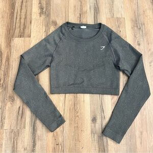 Gymshark Adapt Fleck Cropped Fitted Long Sleeve Workout Top Small
